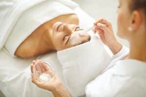 Woman getting a facial in Albuquerque, NM