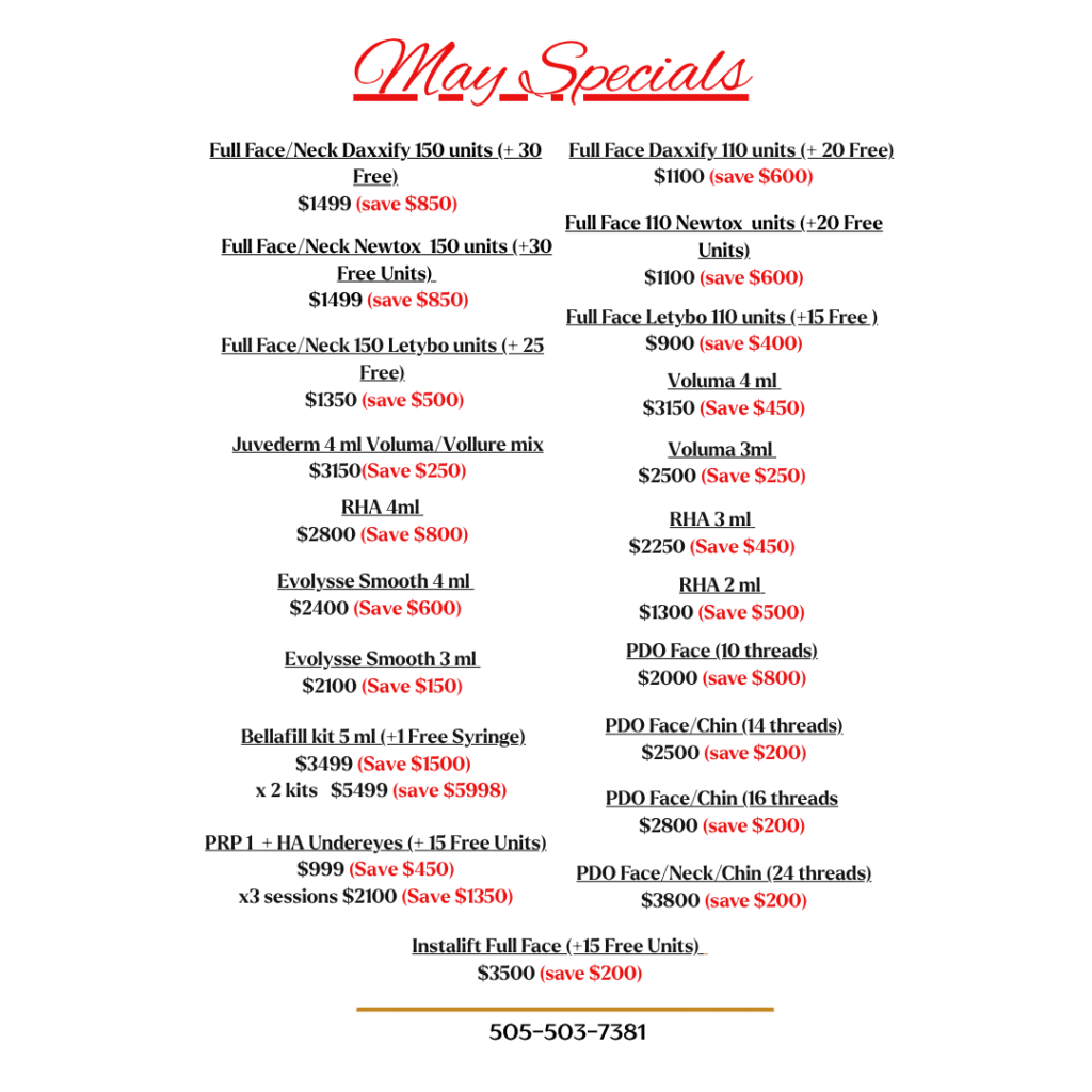 New May Specials Specials